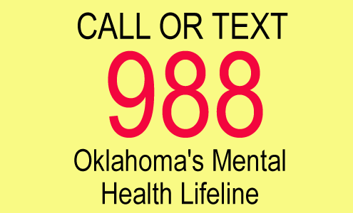 Oklahoma's Mental Health Lifeline logo and illustration